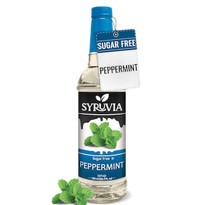 Syruvia Sugar Free Peppermint Syrup for Coffee 25.4 fl oz Premium Coffee Flavoring Syrup