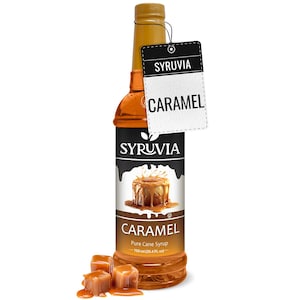Syruvia Caramel Syrup for Coffee 25.4 fl oz Caramel Flavored Coffee Syrup