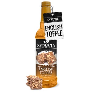 Syruvia English Toffee Syrup for Coffee 25.4 fl oz Premium Coffee Flavoring Syrup