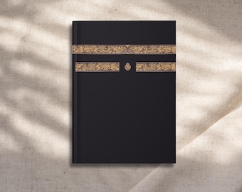 Kaaba Inspired Journal - Black Gold Islamic Notebook with Calligraphy Muslim Gift for Ramadan, Eid, Prayer, Reflection, Daily Writing