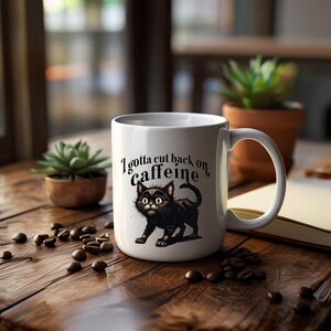 Funny Cat Ceramic Mug - Perfect Gift for Cat Lovers, Coffee Lovers, Ceramics, Kitchen Decor, Unique Mugs