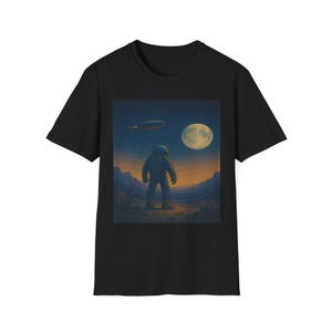 Astronaut Graphic Unisex T-Shirt, Softstyle Space Tee, Cosmic T-Shirt, Sci-Fi Apparel, Gift for Space Lovers