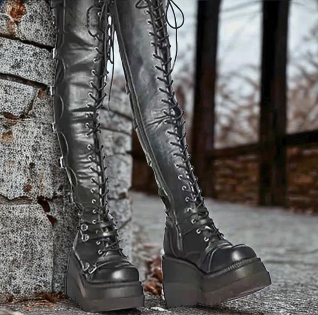 Heel Boots Vivianly Shoes Womens Platform Knee High Boots