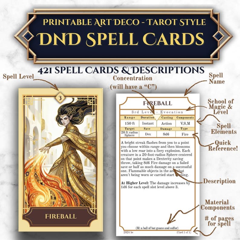 Dnd Spell Card Form.pdf Dnd Spell Cards Printable PDF — 421 Spells / All Classes (tarot Style ...