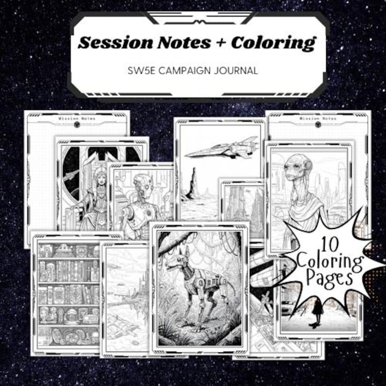 Printable Sci-fi DND SW5E Campaign Journal & Coloring Book (for the ...