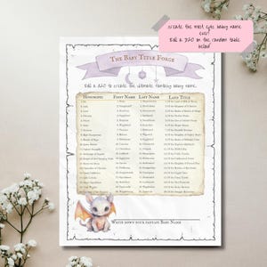 Printable DnD Themed Baby Shower Games: Instant Download, fantasy games, dungeons and dragons, Gender Neutral