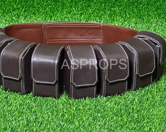 Cinturón de cuero para cosplay de Boba Fett, réplica del disfraz de cazarrecompensas de Star Wars Mandalorian, fiel a la película.