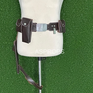 Inspirado en el cinturón y funda de cuero DL-44 Bespin Luke Skywalker ESB, cinturón y 4 bolsas Rig - Juego de fundas - Screen Accurate Cosplay