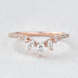 Lab Grown Diamond Eternity Band: Pear & Round Cut 14K Gold