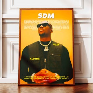 SDM-Poster | SDM-Poster | Rapper-Poster | Poster von Musikkünstlern | Wandkunstposter | Musikalbum-Poster | Französischer Rap