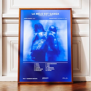 Póster del álbum La Mélo Est Gangx Tiakola Gazo | Póster del álbum Tiakola Gazo | Afiche del rapero | Póster de arte de pared | Afiche del álbum de música | Cartel de rap