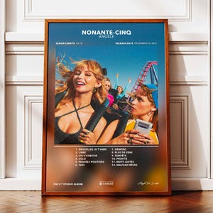 Póster del álbum Noventa y cinco Angèle | Póster del álbum Angèle | Afiche del rapero | Póster de arte de pared de álbum | Afiche del álbum de música | Póster de rap francés