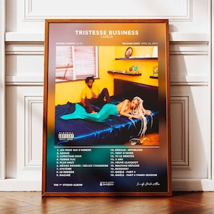 Afiche del álbum Tristeza Negocios Luidji | Póster Luidji | Afiche del rapero | Póster de arte de pared de álbum | Afiche del álbum de música | Póster de rap francés