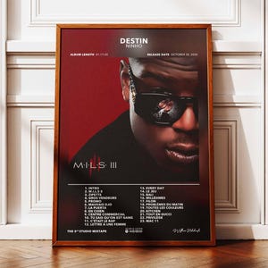Póster del álbum MILS 3 Ninho | Póster Álbum Ninho | Cartel del rapero | Póster artístico de pared del álbum | Póster del álbum de música | Póster Rap francés