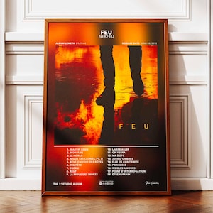 Afiche del álbum Feu Nekfeu | Póster del álbum Nekfeu | Afiche del rapero | Póster de arte de pared de álbum | Afiche del álbum de música | Póster de rap francés