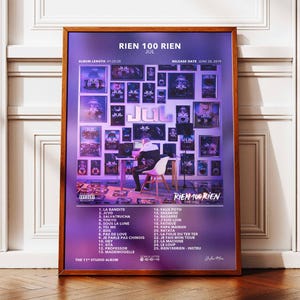 Póster del álbum Nothing 100 Nothing JUL | Póster del álbum JUL | Póster de rapero | Póster de arte mural del álbum | Póster de álbum musical | Póster de rap francés