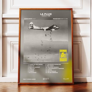 Póster del álbum La Pluie Hugo TSR | Póster del álbum Hugo TSR | Póster de rapero | Póster de arte mural | Póster de álbum musical | Póster de rap francés