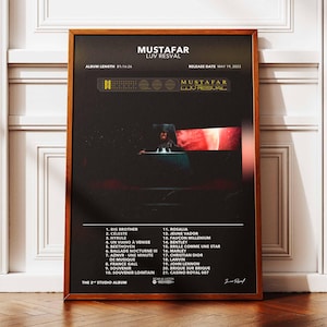 Póster del álbum Mustafar Luv Resval | Póster Álbum Luv Resval | Cartel de rap | Póster de arte de pared de álbum | Afiche del álbum de música | Póster de rap francés