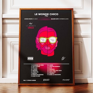 Póster del álbum Le Monde Chico PNL | Póster del álbum PNL | Afiche del rapero | Póster de arte de pared de álbum | Afiche del álbum de música | Póster de rap francés