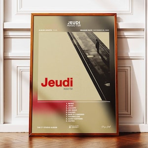 Póster del álbum Thursday Hugo TSR | Póster del álbum Hugo TSR | Póster de rapero | Póster de arte mural | Póster de álbum musical | Póster de rap francés