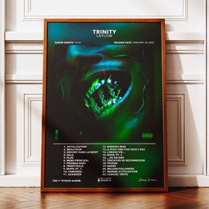Póster del álbum Trinity Laylow | Póster del álbum Laylow | Afiche del rapero | Póster de arte de pared de álbum | Afiche del álbum de música | Póster de rap francés