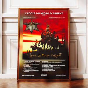 Póster del álbum The Silver Microphone School IAM | Póster de IAM | Póster de rapero | Póster de arte mural | Póster de álbum musical | Póster de rap francés