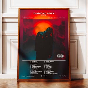 Afiche del álbum Diamond Rock Kalash | Póster del álbum Kalash | Cartel de rap | Póster de arte de pared de álbum | Afiche del álbum de música | Póster de rap francés