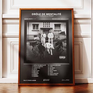 Póster del álbum Mentalidad divertida Djadja Dinaz | Póster Djadja Dinaz | Afiche del rapero | Póster de arte de pared de álbum | Afiche del álbum de música | Cartel de rap