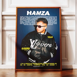 Manifesto Hamza | Manifesto di Hamza | Manifesto del rapper | Poster di artisti musicali | Poster da parete | Manifesto dell'album musicale | Rap francese