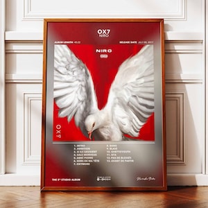 Póster del álbum OX7 Niro | Póster del álbum Niro | Póster del álbum de rap | Póster de arte de pared de álbum | Afiche del álbum de música | Póster de rap francés