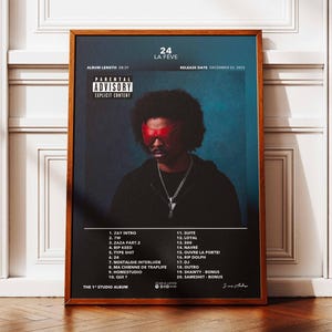 Afiche del Álbum 24 The Bean | Afiche del Álbum The Bean | Afiche del rapero | Póster de arte de pared de álbum | Afiche del álbum de música | Póster de rap francés