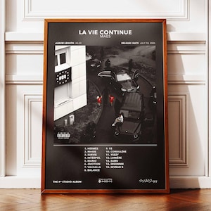 Póster del álbum La Vie Continue Maes | Póster del álbum Maes | Póster de rapero | Póster de arte mural del álbum | Póster de álbum musical | Póster de rap francés