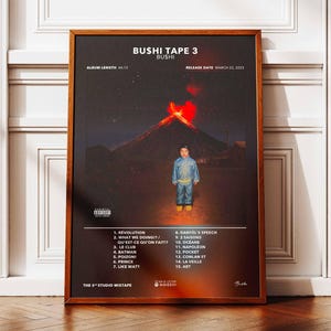 Póster del álbum Bushi Tape 3 | Póster del álbum Bushi | Póster de rapero | Póster de arte mural | Póster de álbum musical | Póster de rap francés