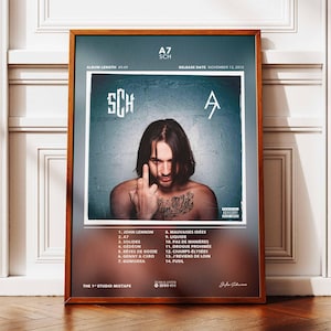 Album poster A7 SCH | Locandina dell'album SCH | Manifesto del rapper | Poster da parete dell'album | Manifesto dell'album musicale | Manifesto del rap francese