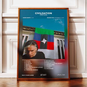 Album dei poster della civiltà Orelsan | Poster dell'album Orelsan | Manifesto del rapper | Poster da parete dell'album | Manifesto dell'album musicale | Manifesto del rap francese