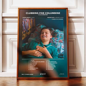 Póster del álbum Clubbing For Columbine | Póster del álbum Columbine | Cartel de rap | Póster de arte de pared de álbum | Afiche del álbum de música | Póster del álbum de rap