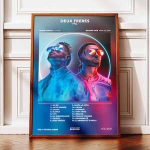 Póster del álbum Dos Hermanos PNL | Póster del álbum PNL | Afiche del rapero | Póster de arte de pared de álbum | Afiche del álbum de música | Póster de rap francés