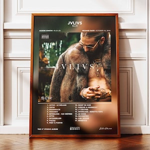 Álbum de carteles de JVLIVS SCH | Póster del álbum SCH | Afiche del rapero | Póster de arte de pared de álbum | Afiche del álbum de música | Póster de rap francés