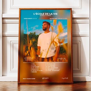 Póster del álbum La Escuela de la Vida Kendji Girac | Póster de Kendji Girac | Afiche del rapero | Póster de arte de pared de álbum | Afiche del álbum de música | Cartel de rap