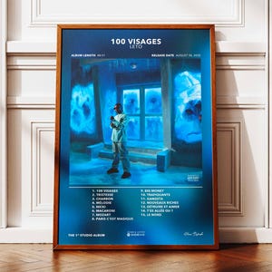 Álbum de carteles de las 100 caras de Leto | Póster del álbum Leto | Afiche del rapero | Póster de arte de pared de álbum | Afiche del álbum de música | Póster de rap francés