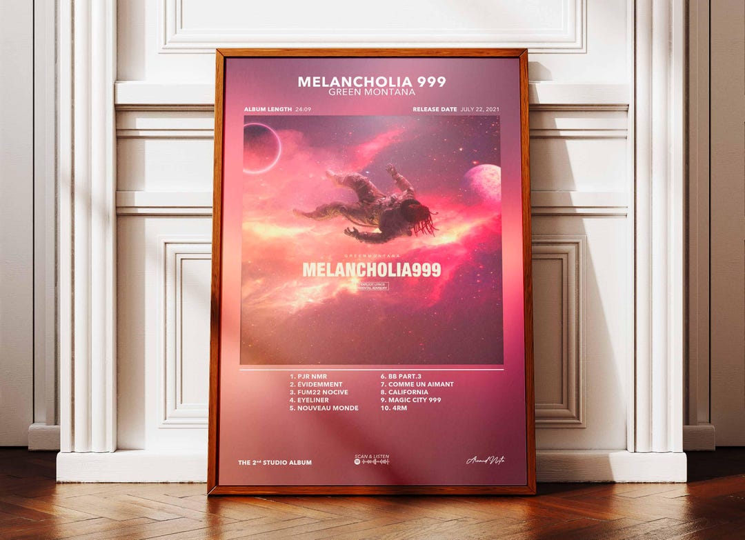 Melancholia 999 Album Poster by Green Montana | Green Montana Poster ...