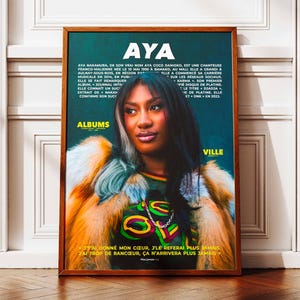 Póster de Aya Nakamura | Póster de Aya Nakamura | Afiche del rapero | Carteles de artistas musicales | Póster de arte de pared | Afiche del álbum de música | rap francés