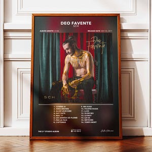 Póster del álbum Deo Favente SCH | Póster del álbum SCH | Póster de rapero | Póster de arte mural del álbum | Póster de álbum musical | Póster de rap francés