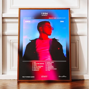 Manifesto dell'album 1994 Hamza | Locandina dell'album Hamza | Manifesto del rapper | Poster da parete dell'album | Manifesto dell'album musicale | Manifesto rap francese