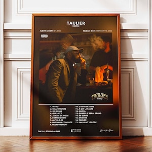 Póster del álbum Taulier Niro | Póster del álbum Niro | Póster del álbum de rap | Póster de arte de pared de álbum | Afiche del álbum de música | Póster de rap francés