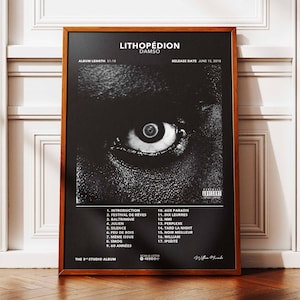 Álbum de carteles de Lithopedion Damso | Póster del álbum Damso | Cartel de rap | Póster de arte de pared de álbum | Afiche del álbum de música | Póster de rap francés
