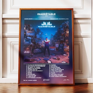 Álbum de carteles imparables de JUL | Afiche Álbum JUL | Cartel de rap | Póster de arte de pared de álbum | Afiche del álbum de música | Póster de rap francés