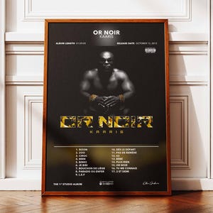 Album poster in oro nero Kaaris | Poster dell'album Kaaris | Manifesto del rapper | Poster da parete dell'album | Manifesto dell'album musicale | Manifesto del rap francese