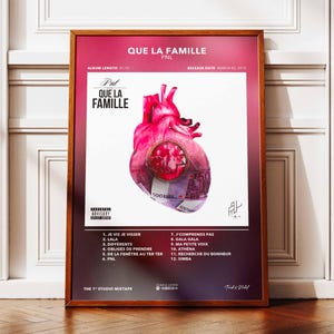 Afiche del Álbum Que La Familia PNL | Póster del álbum PNL | Afiche del rapero | Póster de arte de pared de álbum | Afiche del álbum de música | Póster de rap francés