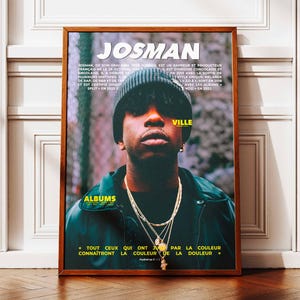 Manifesto Josman | Manifesto di Josman | Manifesto del rapper | Poster di artisti musicali | Poster da parete | Manifesto dell'album musicale | Rap francese